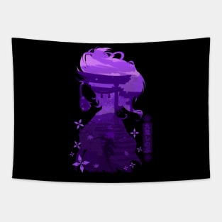 GENSHIN IMPACT KUKI SHINOBU NEGATIVE SPACE Tapestry