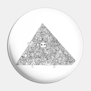 Pyramid cute doodle design by shoosh Pin