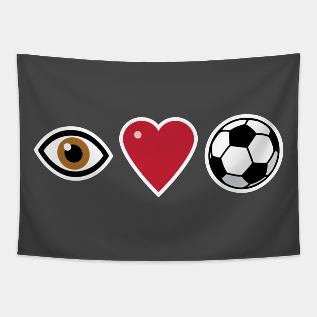 I Love Soccer Tapestry by Fourteen21 Designs