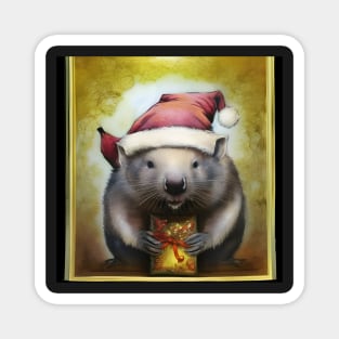 Holiday Wombat Magnet