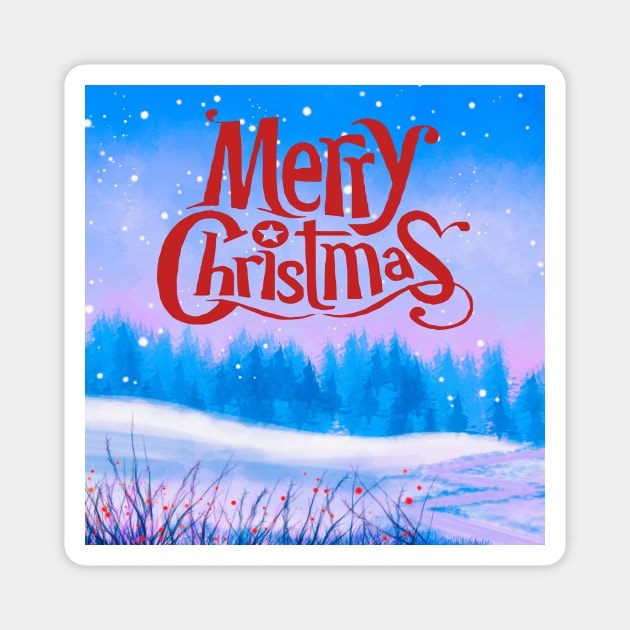 Merry Christmas Landscape Card Christmas TeePublic