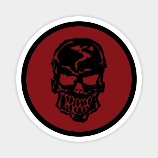 Red Circle Skull Magnet