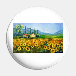 Ranch and field of sunflowers Pin