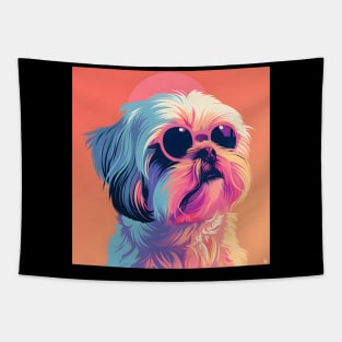 Shih Tzu in 80's Tapestry