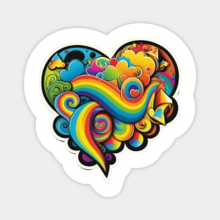 Groovy Psychedelic Heart Magnet