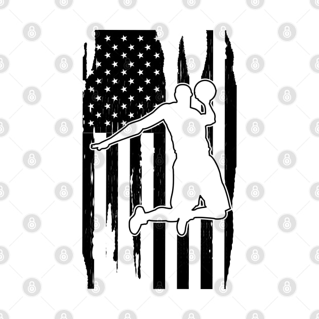 Basketball Player in American Flag by KC Happy Shop