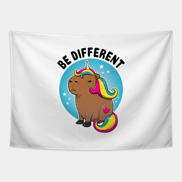 Be different Capybara Unicorn Tapestry by capydays