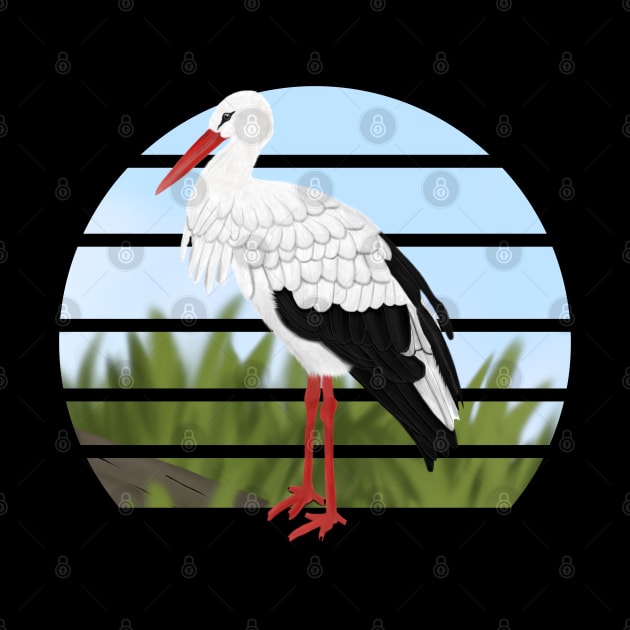 jz.birds Stork Bird Animal Art by jzbirds