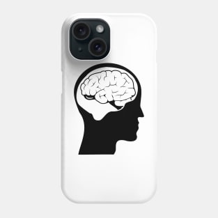 Look Forward Think Back - Reversed Brain - bw Phone Case