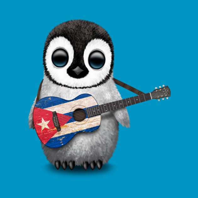 Baby Penguin Playing Cuban Flag Guitar by jeffbartels