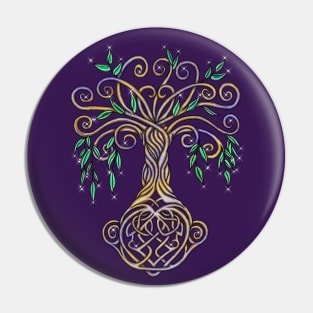 Celtic Tree of Life Nature Colored Pin