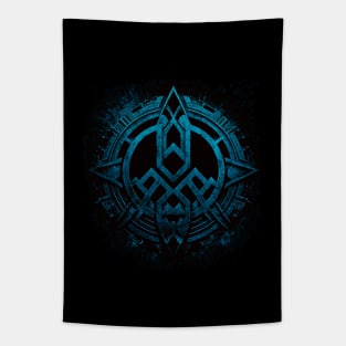 Metallic blue symbol Tapestry