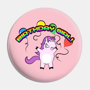 Unicorn Birthday Girl Pin