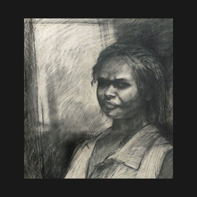 Kuntamare : charcoal portrait drawing by rozmcq