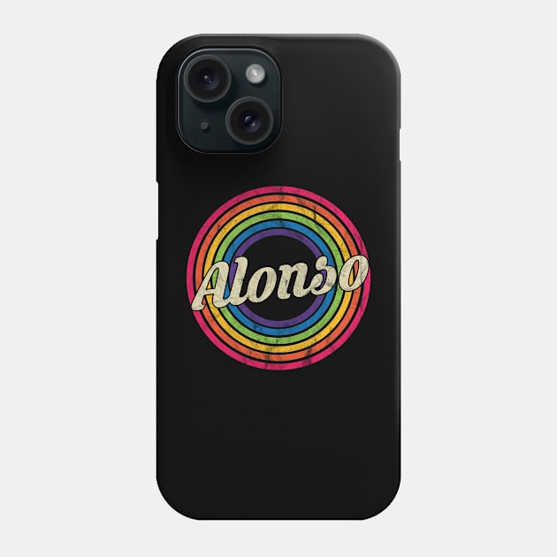 Alonso - Retro Rainbow Faded-Style Phone Case by MaydenArt