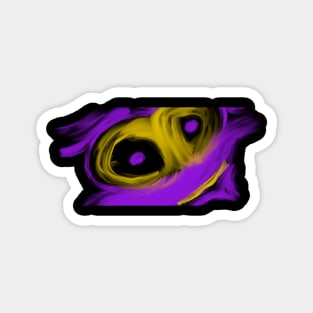 Abstract face yellow purple Magnet