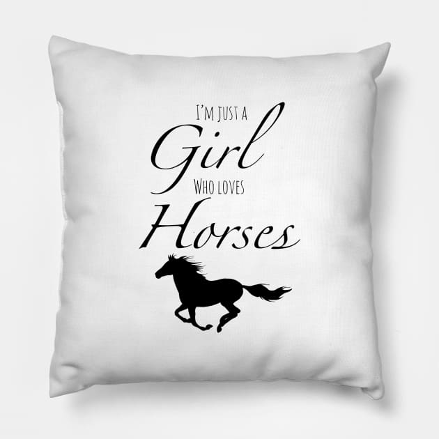 Girl And Her Horses Pillow by MillerDesigns