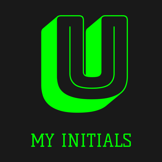 Letter U Initials Unique Name T-Shirt by EKSU17