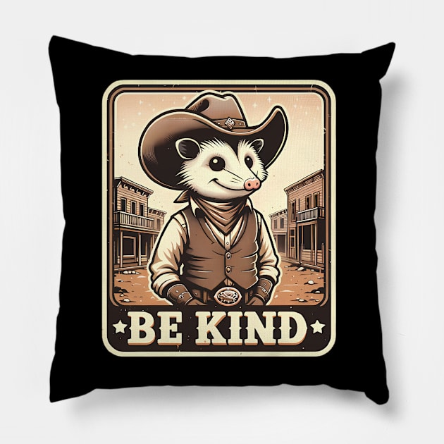 Be Kind Opossum, Possum Meme Humor Quotes and Sayings Pillow by ThatVibe