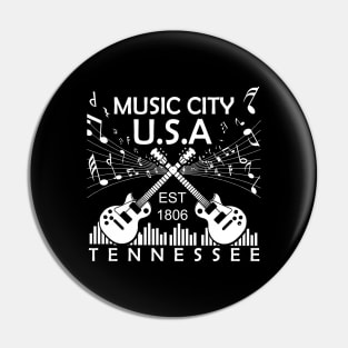 Nashville TN, Country Music Tee, Music City USA Pin