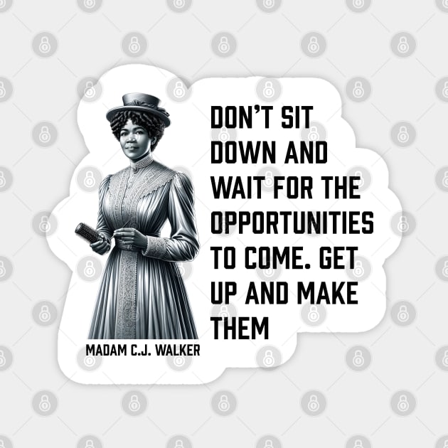 Madam C.J. Walker - Don’t for opportunities Magnet by UrbanLifeApparel