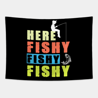 Funny Fishing Tapestry