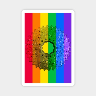 Rainbow Pride Flag Bicycle Cassette Magnet