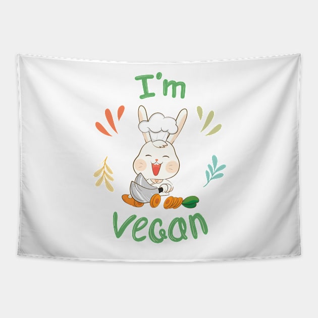I'm Vegan Tapestry by Anicue