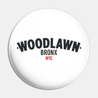 Woodlawn Bronx New York Minimalistic Typo Design Pin