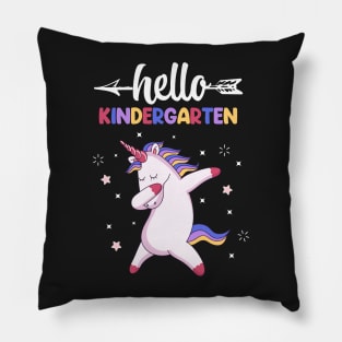 Hello Kindergarten Dabbing Unicorn Pillow