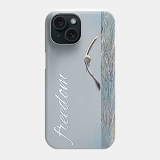 Freedom. Seagull flies over the sea Phone Case