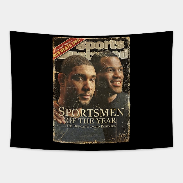 COVER SPORT - SPORT ILLUSTRATED - SPORTMAN OF THE YEARS TIM DUCAN AND DAVID ROBINSON Tapestry by FALORI