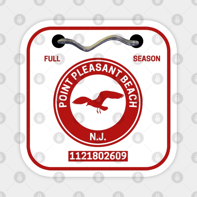 Point Pleasant Beach New Jersey Beach Badge Magnet by fearcity