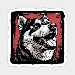 Retro Art Alaskan Malamute Dog Lover Magnet