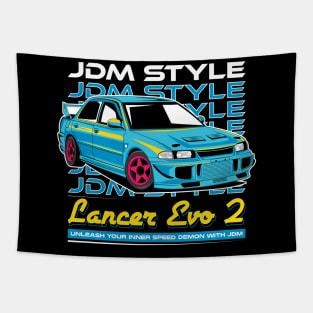 Lancer Evolution 2 Drift Car Tapestry