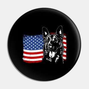 Proud Belgian Malinois American Flag patriotic gift dog Pin