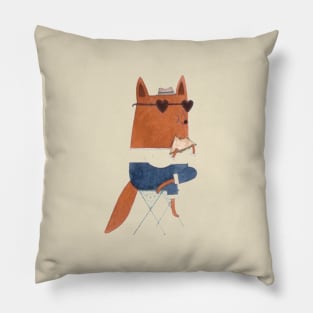 Foxy Pizza Vintage Style Print Soft Cotton Pillow