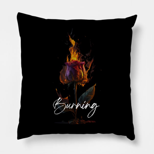 Burning Rose Pillow by aholic