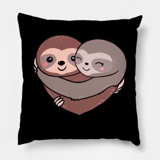 Sloth lover flowers heart and sweet hug Pillow