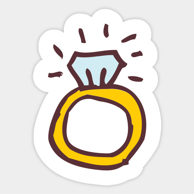 Diamond Ring Funny Nursery Cartoon Drawing Design Ring Sticker Teepublic