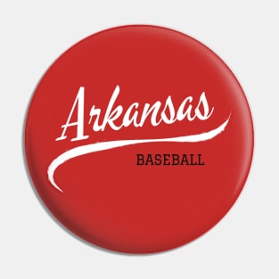 Arkansas Baseball White Pin