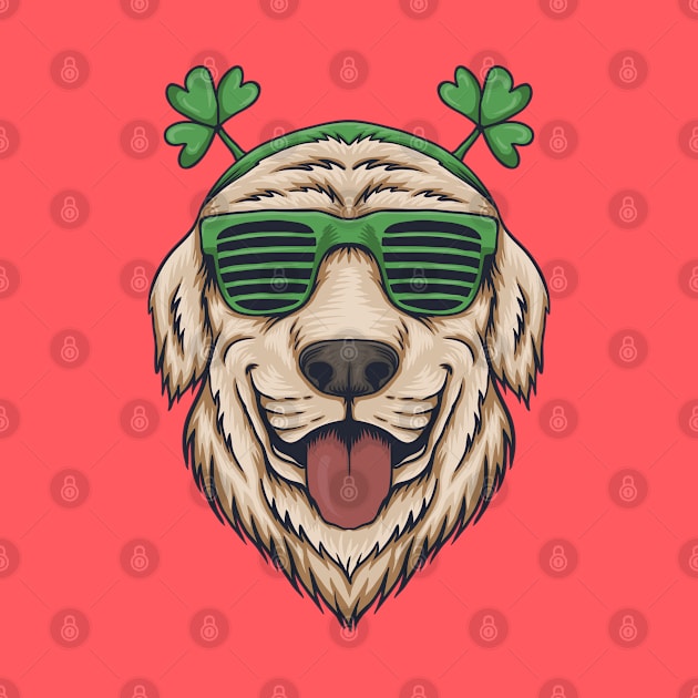 Irish Golden Retriever Funny St. Patrick's Day Gift by BadDesignCo