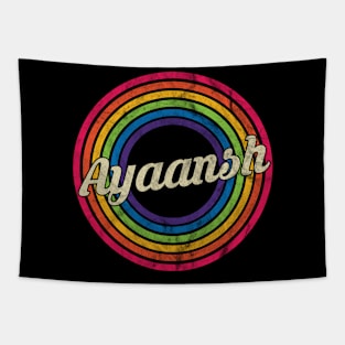 Ayaansh - Retro Rainbow Faded-Style Tapestry