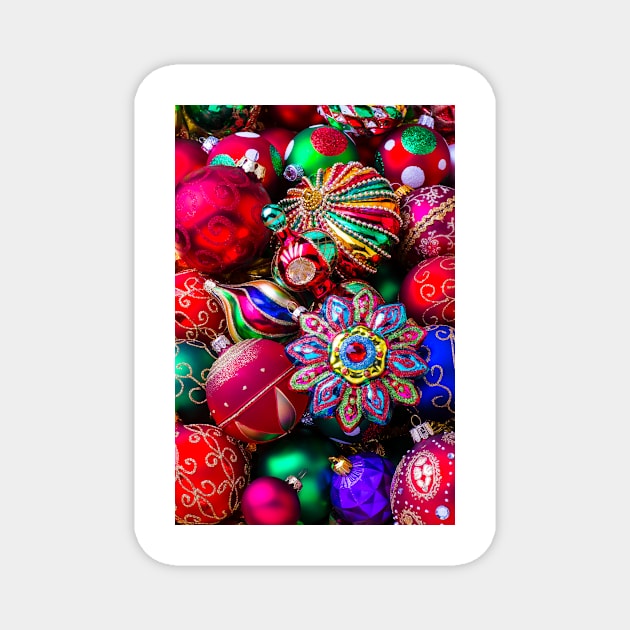 Colorful Christmas Ornaments Magnet by photogarry