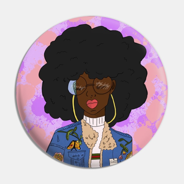 Black girl magic (black afro) Pin by DejaDoodlesArt