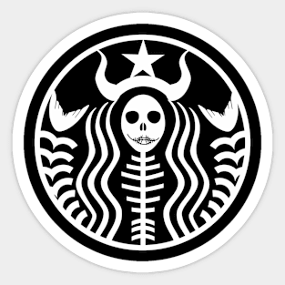 Saurbucks - Starbucks Dinosaur Parody Sticker – Art by Oomles