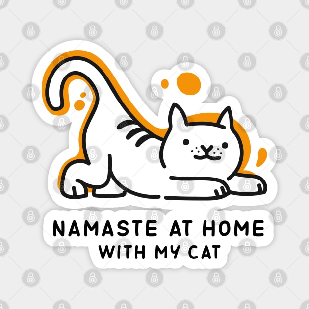 NAMASTE AT HOME WITH MY CAT Magnet by YaiVargas