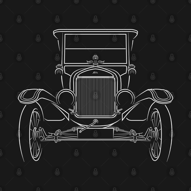 front/profile - 1925 Ford Model T - stencil, white by mal_photography