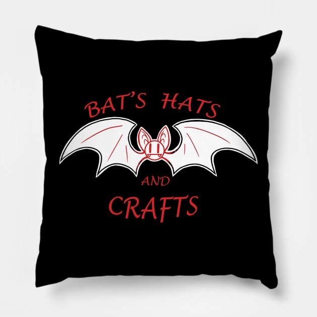 Bat's Hats and Crafts Etsy Logo Pillow by Bat13SJx