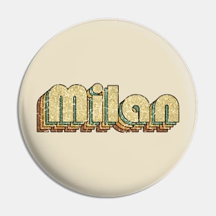 Milan // Vintage Rainbow Typography Style // 70s Pin